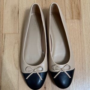 J. Crew Women's Tan and Black Flats